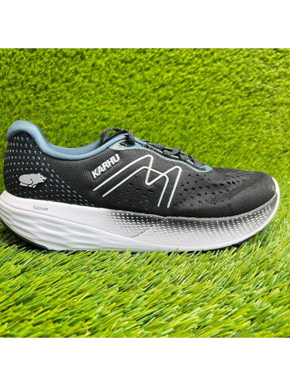 Karhu Ikoni Ortix 2.0‎ Womens Size 6.5 Black Blue Walking Running Shoes Sneakers